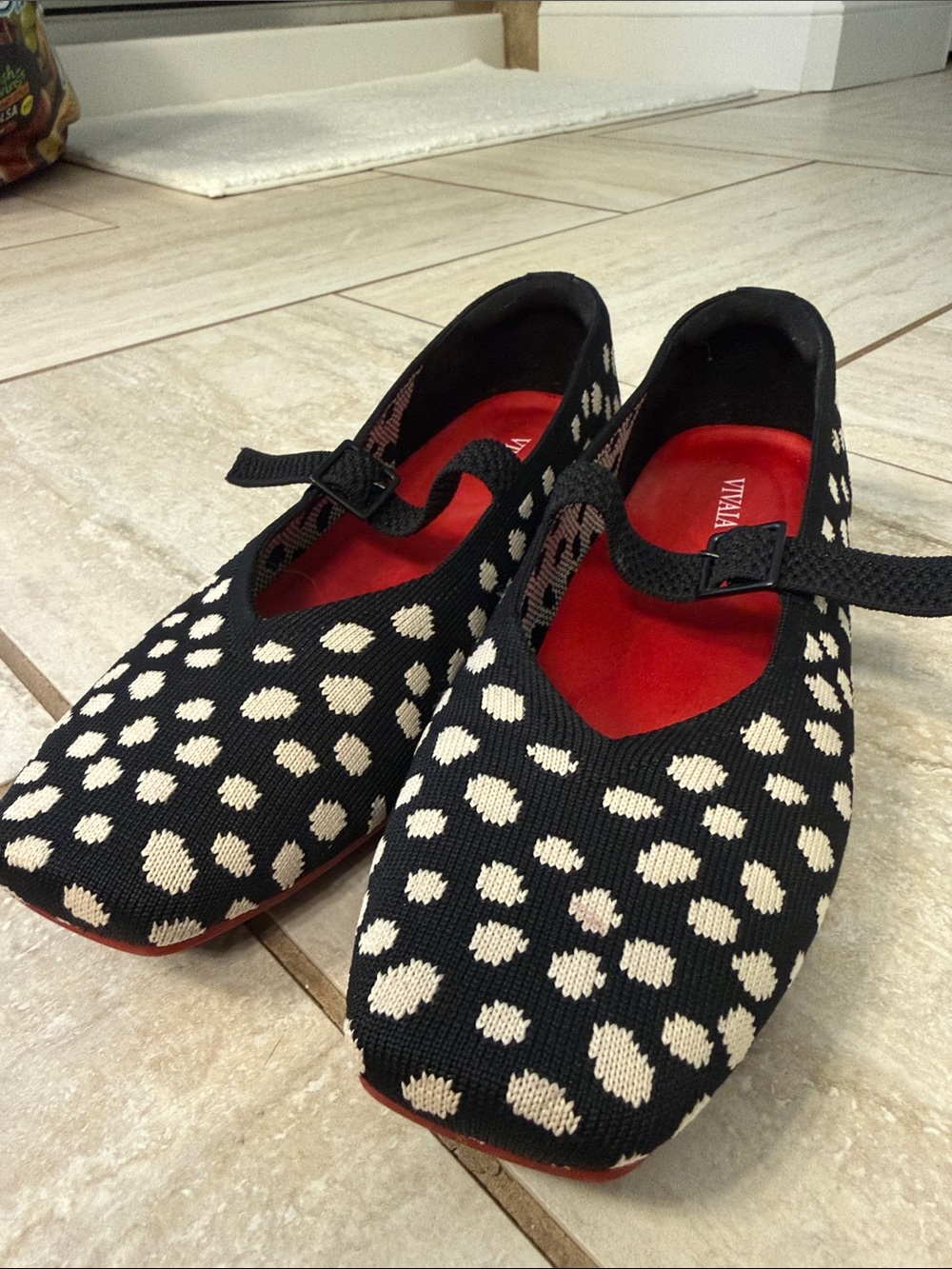 VIVAIA Square-Toe Mary Janes (Margot Mary-Jane) Flats Dots EU 39.5 US 8.5 - Picture 7 of 16